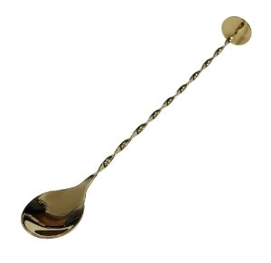 Gold Plated Cocktail Spoon With Masher