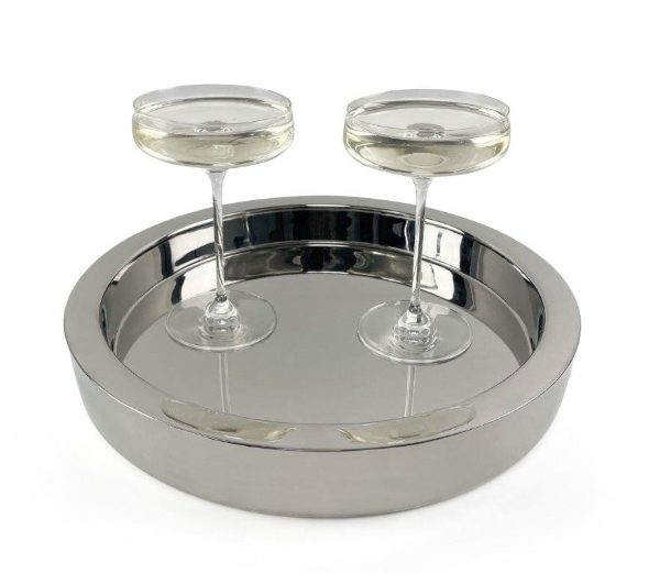 14" Highly Polished Double Wall Tray