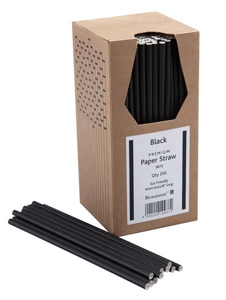 3872-8inch-Paper-Straw-BLACK-PK-250-6mm-Bore-Open