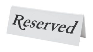 Perspex Reserved Table Sign Pack of 10