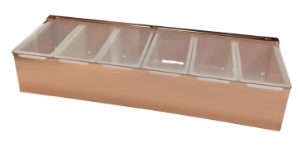 6 Part S/St Condiment Holder Copper Plated